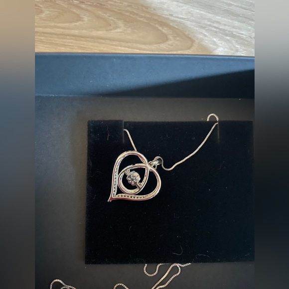 NEW Kay Jewelers Opal Heart with White Lab-Created Sapphires Necklace - Picture 5 of 8